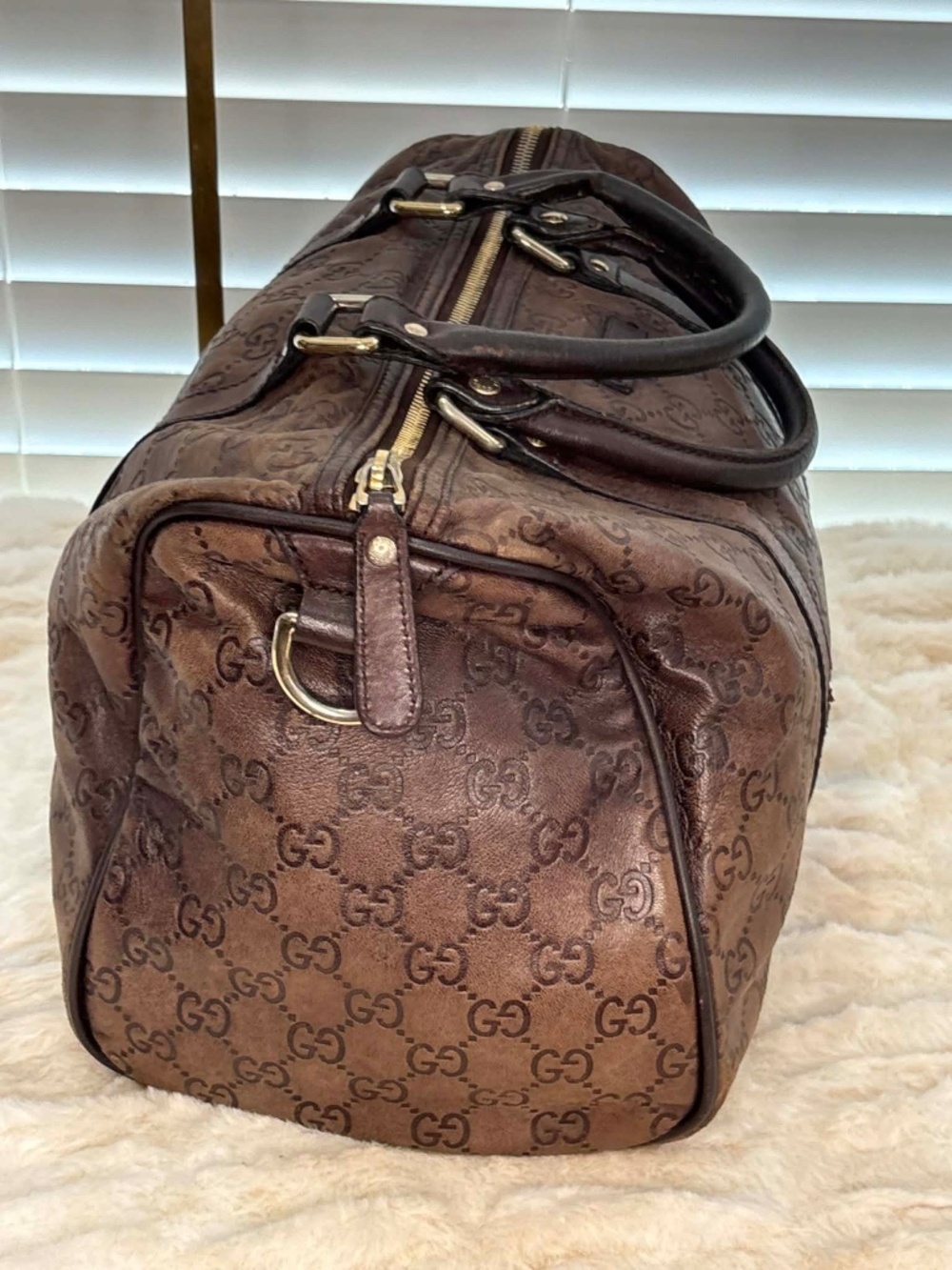 auth -Gucci "Gucci Guccissima Boston bag - Picture 10 of 10